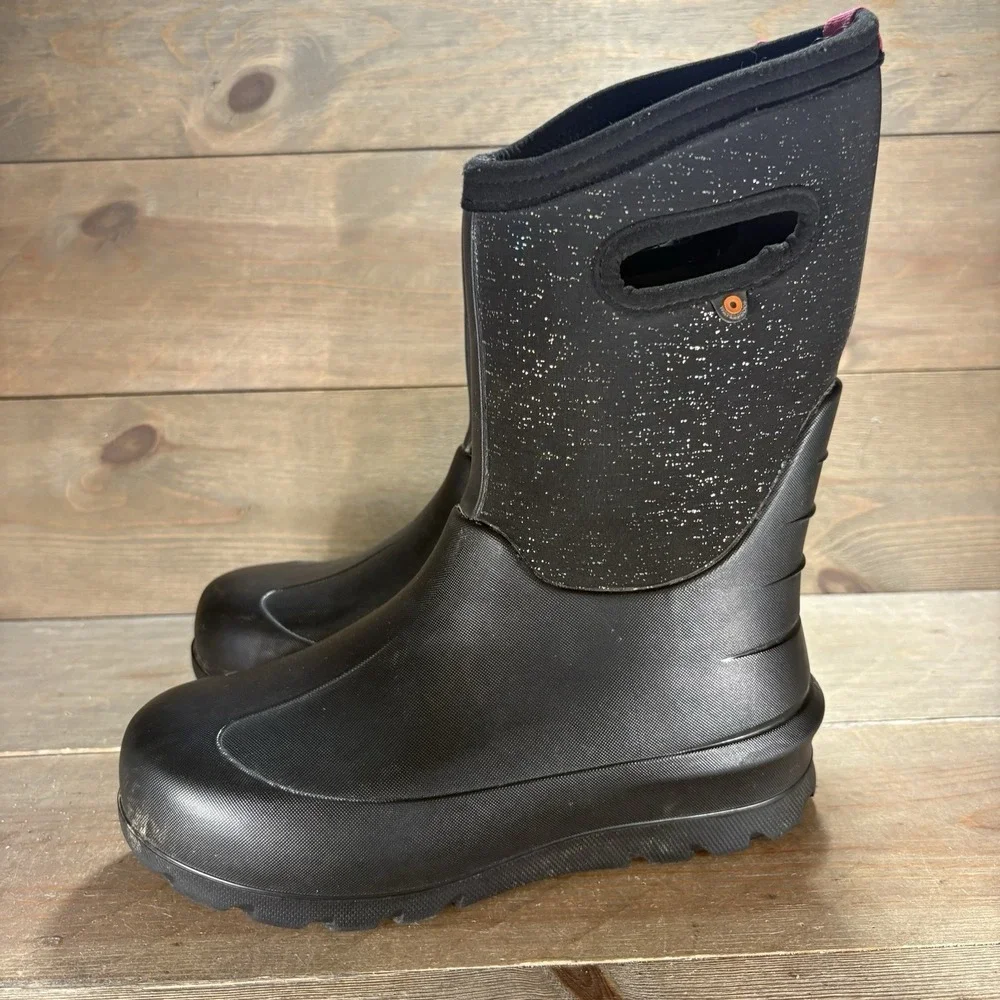 bogs neo classic kids youth size 5 shoes black waterproof rain snow boots